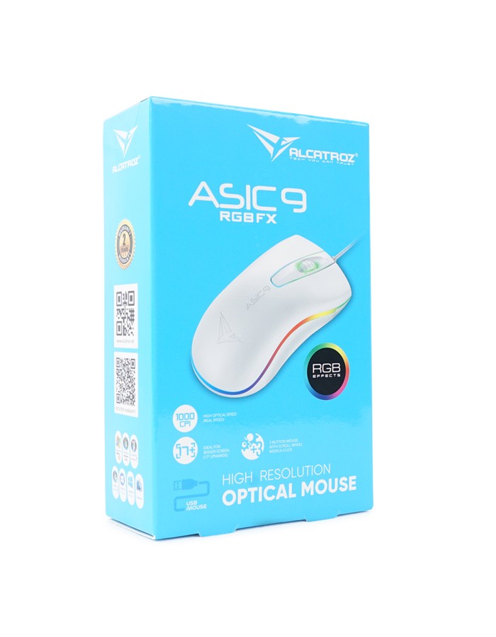 Alcatroz ASIC 9 RGB Wired Mouse White Alcatroz ASIC 9 RGB Wired Mouse White