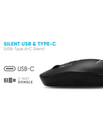 Alcatroz Airmouse Pro 5C Wireless Silent Mouse USB-A & USB-C dongle Black Alcatroz Airmouse Pro 5C Wireless Silent Mouse USB-A & USB-C dongle Black