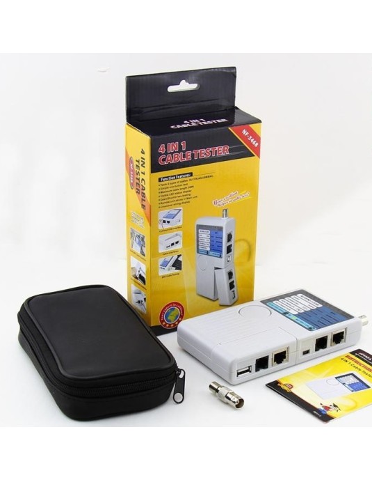 Noyafa Network Cable Tester 4-In-1 for USB, BNC, RJ11 and RJ45 Connections NF-3468 Noyafa Network Cable Tester 4-In-1 for USB, BNC, RJ11 and RJ45 Connections NF-3468