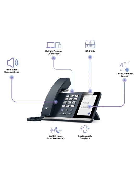 Yealink MS Teams USB Phone for PC & Smartphone with Bluetooth & USB Hub MP50 TEAMS