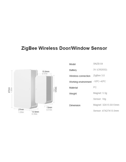 Sonoff SNZB-04 ZigBee Wireless Door/Window Sensor