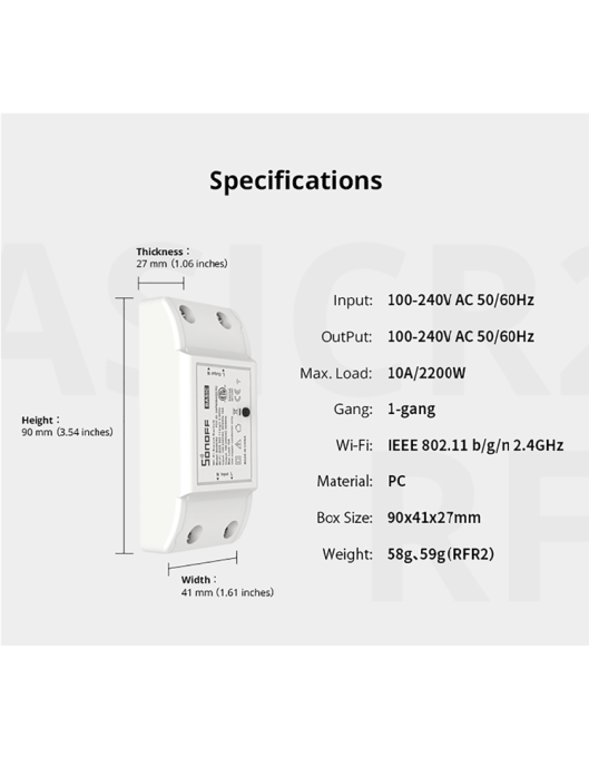 Sonoff Basic R2 10A Wifi Smart Switch Sonoff Basic R2 10A Wifi Smart Switch