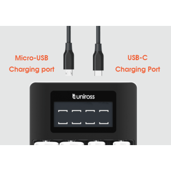 Uniross UCU005A Ultra Fast Charger 1hr for AA/AAA Incl 4xAA 2700 Batteries