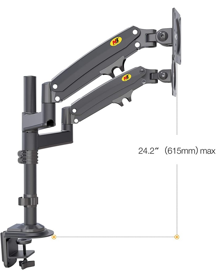 NBMounts H180 Twin Arm Gas Desktop Monitor Mount (upgraded version) NBMounts H180 Twin Arm Gas Desktop Monitor Mount (upgraded version)