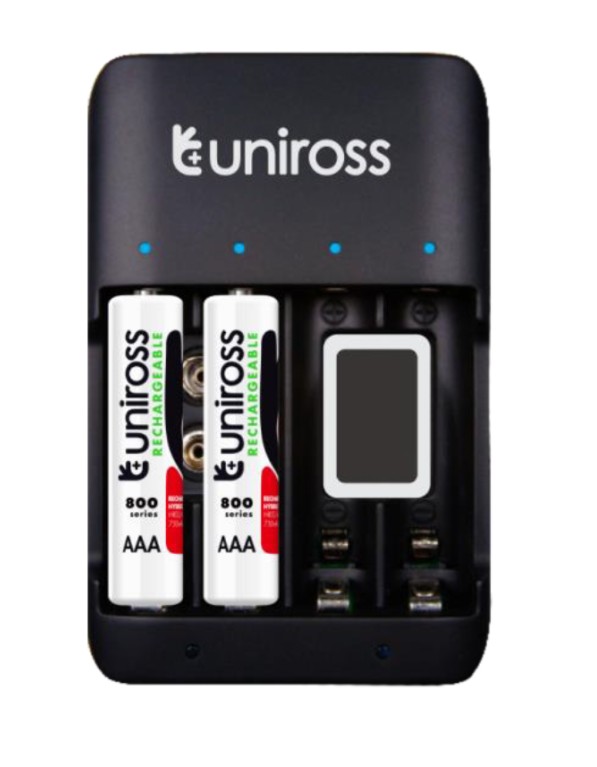 Uniross UCU004A USB Compact Multi Charger with 4x AA 2100 Batteries