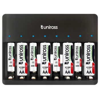 Uniross UCU006 8 Bay Rapid USB Charger AA/AAA