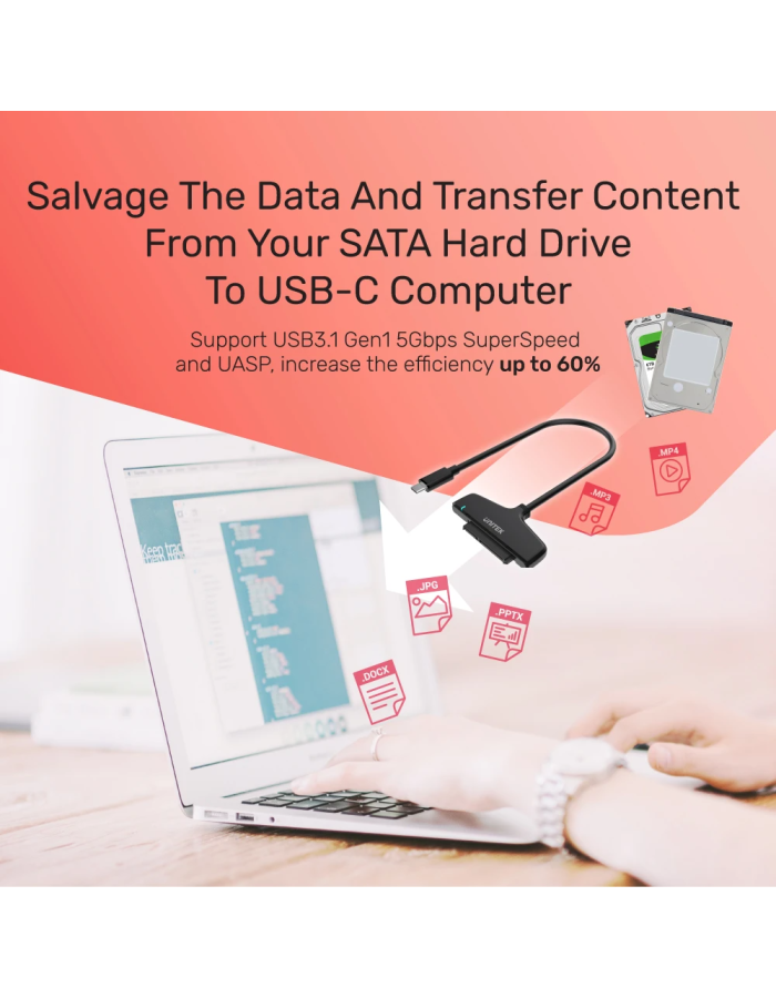 Unitek Y-1096A USB-C 3.1 to SATA6G Converter 2.5''