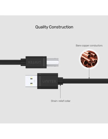 Unitek Y-C421GBK USB 2.0 Cable A-B 5m Unitek Y-C421GBK USB 2.0 Cable A-B 5m