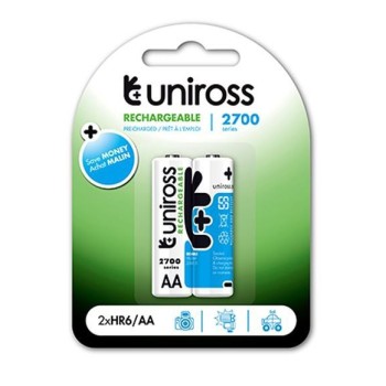 Uniross AA 2700 NiMH Rechargable Batteries 2 Pcs