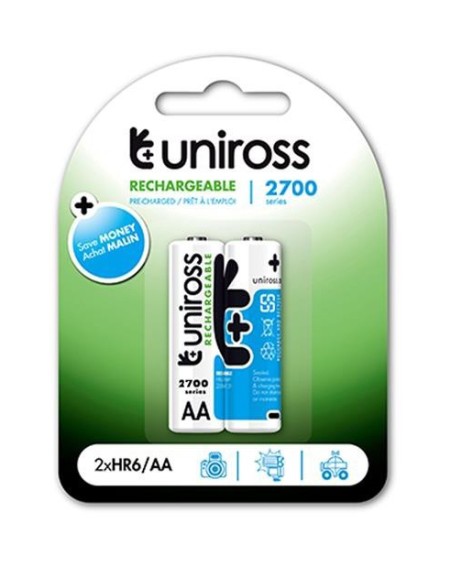 Uniross AA 2700 NiMH Rechargable Batteries 2 Pcs Uniross AA 2700 NiMH Rechargable Batteries 2 Pcs
