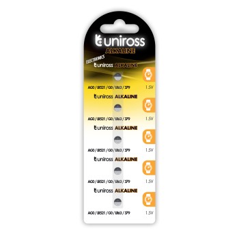 Uniross LR521 AG0 LR63 Alkaline Coin Battery (5pack)