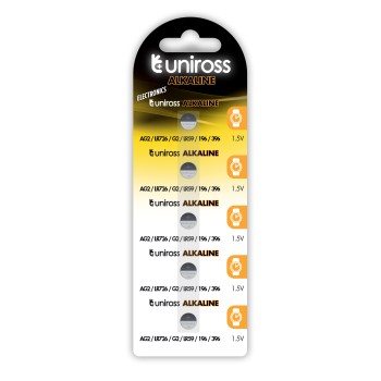 Uniross LR726 AG2 LR59 Alkaline Coin Battery (5pack)