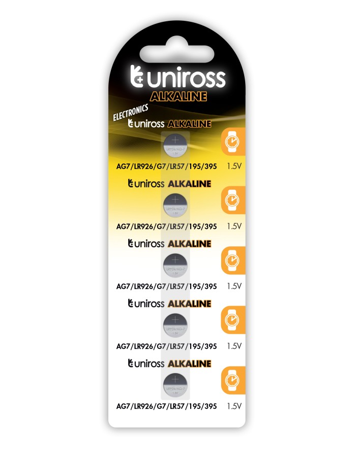 Uniross LR926 AG7 LR57 Alkaline Coin Battery (5pack)