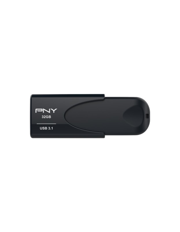 PNY Flash Drive Attache 4 USB 3.1 Stick 32GB Capless Slider Black FD32GATT431KK
