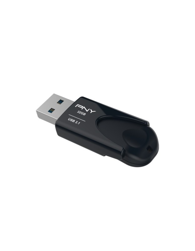PNY Flash Drive Attache 4 USB 3.1 Stick 32GB Capless Slider Black FD32GATT431KK