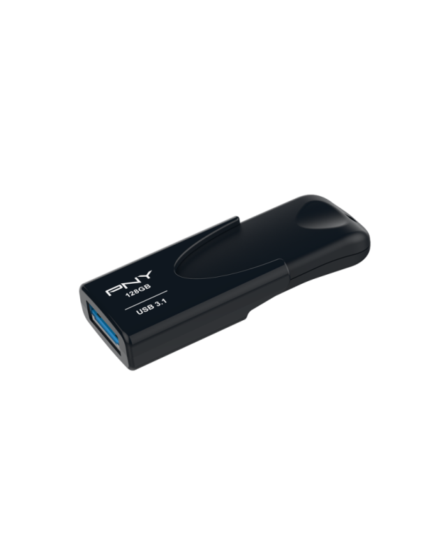 PNY Flash Drive Attache 4 USB 3.1 Stick 128GB Capless Slider Black FD128ATT431KK
