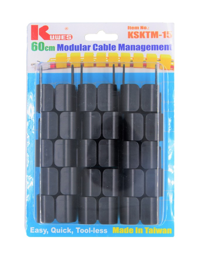 Kuwes Modular Cable Management 15pcs/box Black