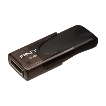 PNY Flash Drive Attache 4 USB 2.0 Stick 32GB Capless Slider Black FD32GATT4 PNY Flash Drive Attache 4 USB 2.0 Stick 32GB Capless Slider Black FD32GATT4