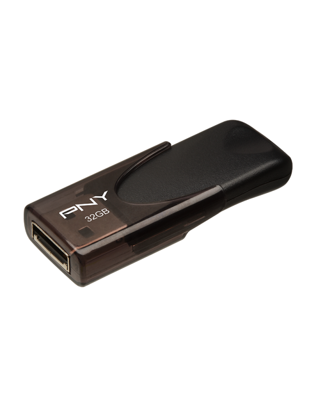 PNY Flash Drive Attache 4 USB 2.0 Stick 32GB Capless Slider Black FD32GATT4
