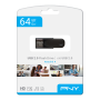 PNY Flash Drive Attache 4 USB 2.0 Stick 64GB Capless Slider Black FD64GATT4