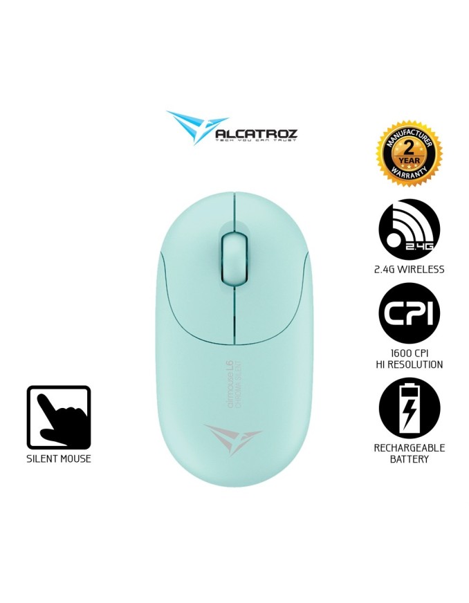 Alcatroz Airmouse L6 Chroma Rechargeable Wireless Mouse Mint Alcatroz Airmouse L6 Chroma Rechargeable Wireless Mouse Mint