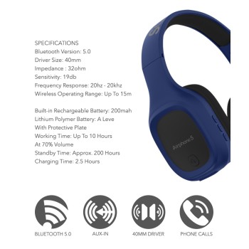 SonicGear Airphone 5 Bluetooth Headphones Blue SonicGear Airphone 5 Bluetooth Headphones Blue
