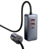 Baseus CCBT-A0G Multi Port USBA+USBC Car Charger with Extension Cord Baseus CCBT-A0G Multi Port USBA+USBC Car Charger with Extension Cord