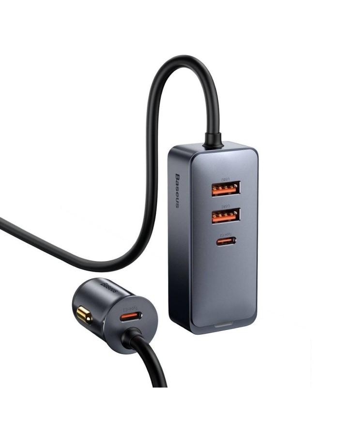 Baseus CCBT-A0G Multi Port USBA+USBC Car Charger with Extension Cord Baseus CCBT-A0G Multi Port USBA+USBC Car Charger with Extension Cord