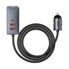 Baseus CCBT-A0G Multi Port USBA+USBC Car Charger with Extension Cord Baseus CCBT-A0G Multi Port USBA+USBC Car Charger with Extension Cord