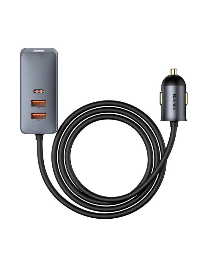 Baseus CCBT-A0G Multi Port USBA+USBC Car Charger with Extension Cord Baseus CCBT-A0G Multi Port USBA+USBC Car Charger with Extension Cord