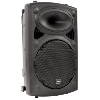 QTX QR12PA 12'' Professional Portable Karaoke & PA Speaker with 2x Wireless Microphones, Bluetooth USB & FM 178.847UK