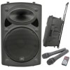 QTX QR15PA 15'' Professional Portable Karaoke & PA Speaker with 2x Wireless Microphones, Bluetooth USB & FM 178.848UK