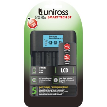 Uniross UCX007 Smart Tech Fast Charger for NiMH and Lithium Batteries
