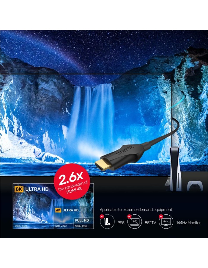 Unitek C11060BK-3M 8K HDMI 2.1 120Hz Cable 3.0m