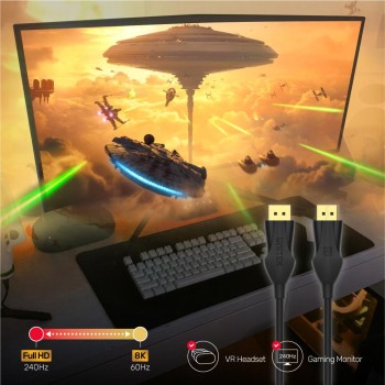 Unitek C1624BK-3M DisplayPort 1.4 Cable 8K 60Hz 3.0m Unitek C1624BK-3M DisplayPort 1.4 Cable 8K 60Hz 3.0m