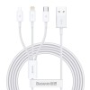 Baseus Cable Superior Series 3-in-1 1.5m White Baseus Cable Superior Series 3-in-1 1.5m White