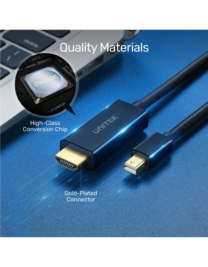 Unitek V1152A Mini DP to 4K HDMI Cable 2.0m Unitek V1152A Mini DP to 4K HDMI Cable 2.0m