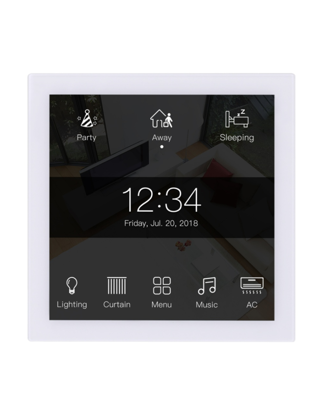 HDL GRANITE Panel White with 4'' Touch Display, Built In Temperature, Humidity & Proximity Sensor HDL GRANITE Panel White with 4'' Touch Display, Built In Temperature, Humidity & Proximity Sensor