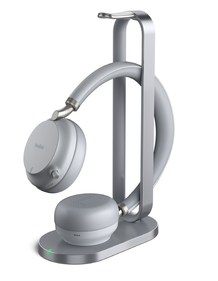 Yealink Headset Wireless Bluetooth NC with Retractablle Mic, B/T Dongle & Charging Stand BH72 Dual Teams Silver Yealink Headset Wireless Bluetooth NC with Retractablle Mic, B/T Dongle & Charging Stand BH72 Dual Teams Silver