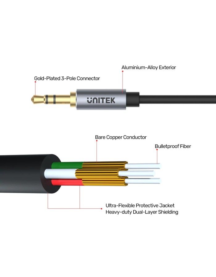 Unitek Audio 3.5mm M-F Extension Cable 1.0m Y-C932ABK Unitek Audio 3.5mm M-F Extension Cable 1.0m Y-C932ABK
