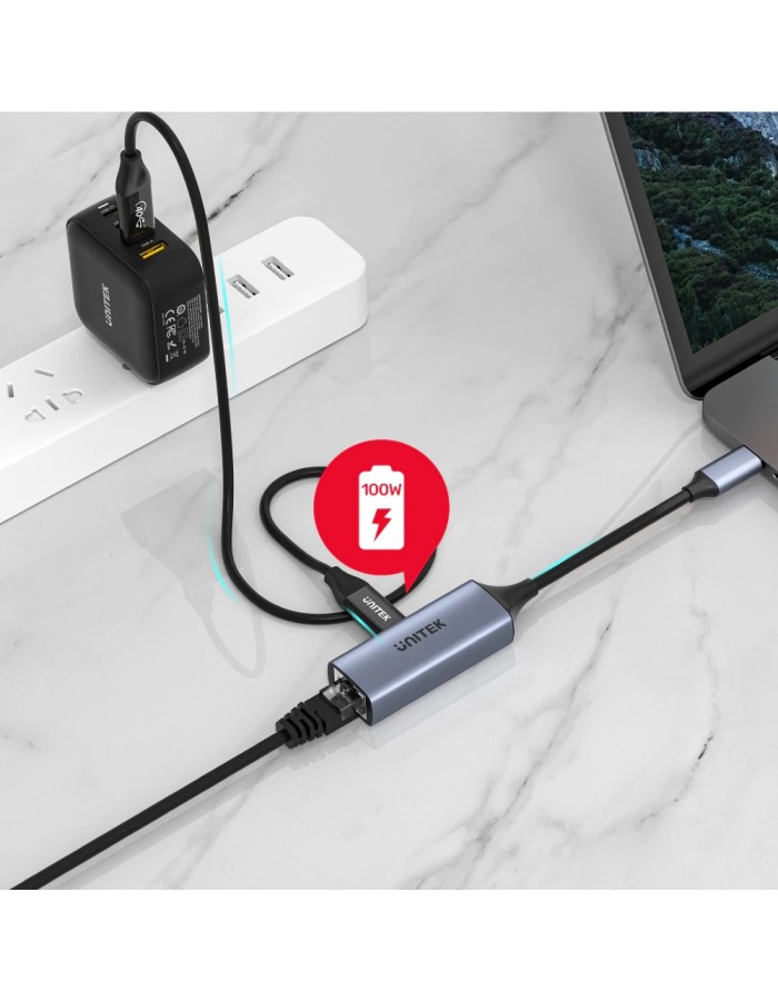 Unitek USB-C to Gigabit LAN and PD100W Port U1323A Unitek USB-C to Gigabit LAN and PD100W Port U1323A