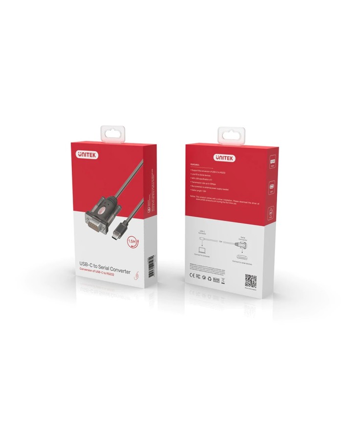 Unitek Converter USB-C 1.1 to RS232 Serial 1.5m Y-1105K