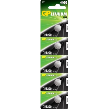 GP Lithium Button Cell CR1220 3V/36mAh 5-pack 656.252UK