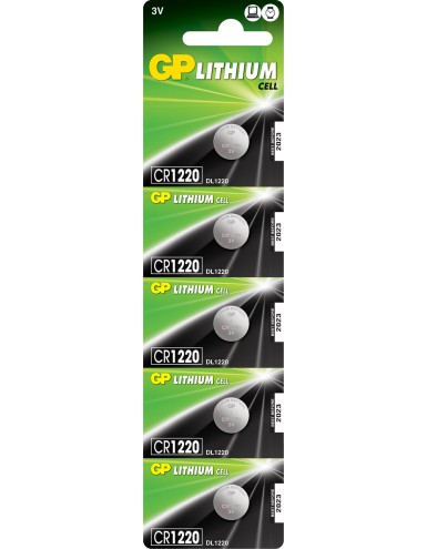 GP Lithium Button Cell CR1220 3V/36mAh 5-pack 656.252UK