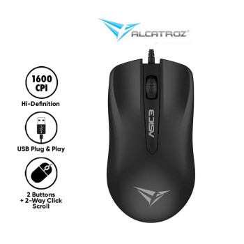 Alcatroz ASIC 3 Wired Mouse Black Blister