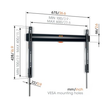 Vogels TVM3603 Fixed TV Wall Mount 40-100'' Black