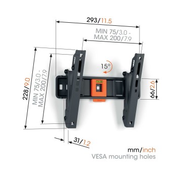 Vogels TVM1213 Tilt TV Wall Mount 19-43'' Black