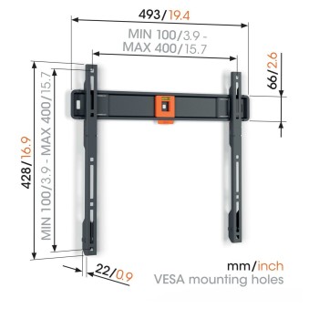 Vogels TVM1403 Fixed TV Wall Mount 32-77'' Black