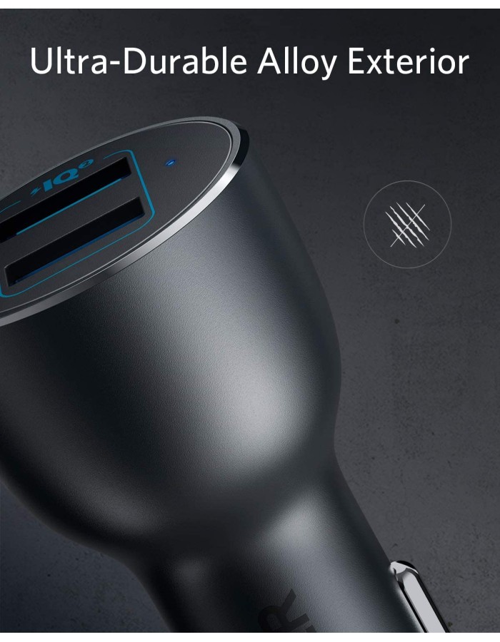 Anker PowerDrive III 2 Port 36W Alloy Car Charger Black Anker PowerDrive III 2 Port 36W Alloy Car Charger Black