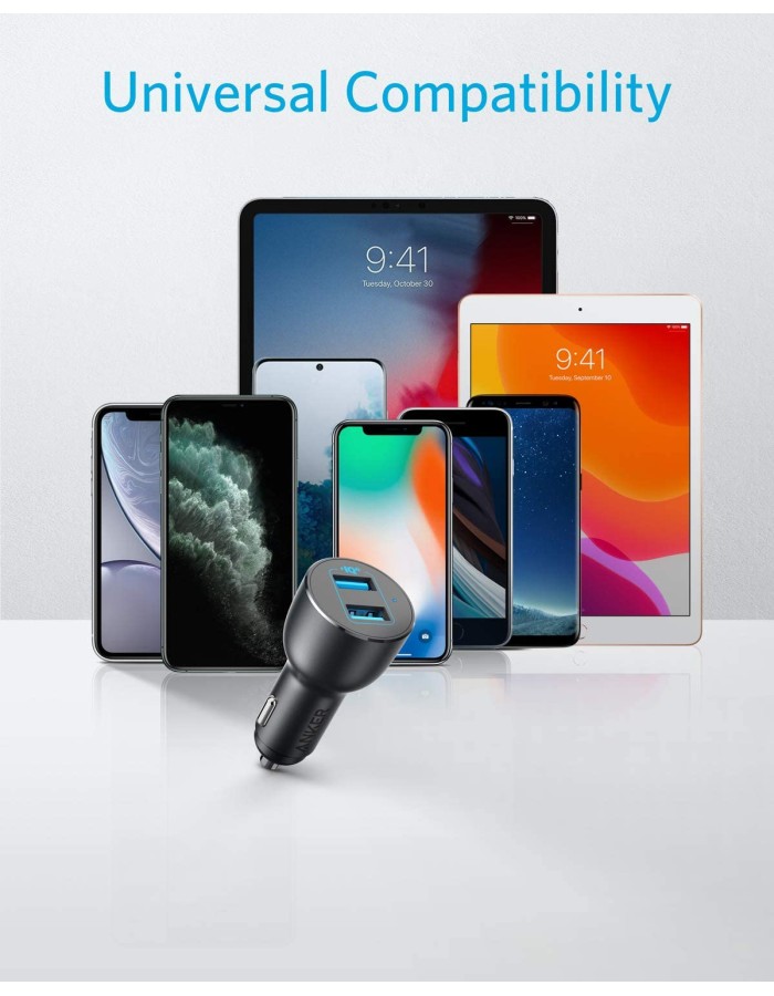 Anker PowerDrive III 2 Port 36W Alloy Car Charger Black Anker PowerDrive III 2 Port 36W Alloy Car Charger Black